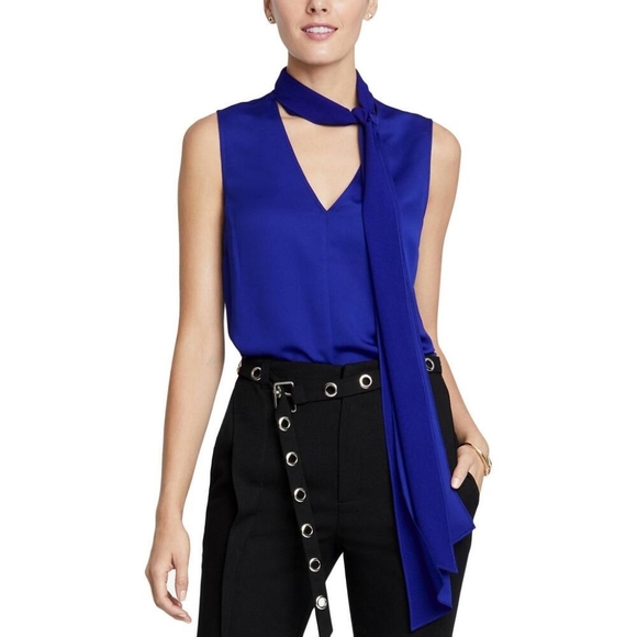 RACHEL Rachel Roy Tops - RACHEL Rachel Roy Jasper Tie-Neck Top Blue L
